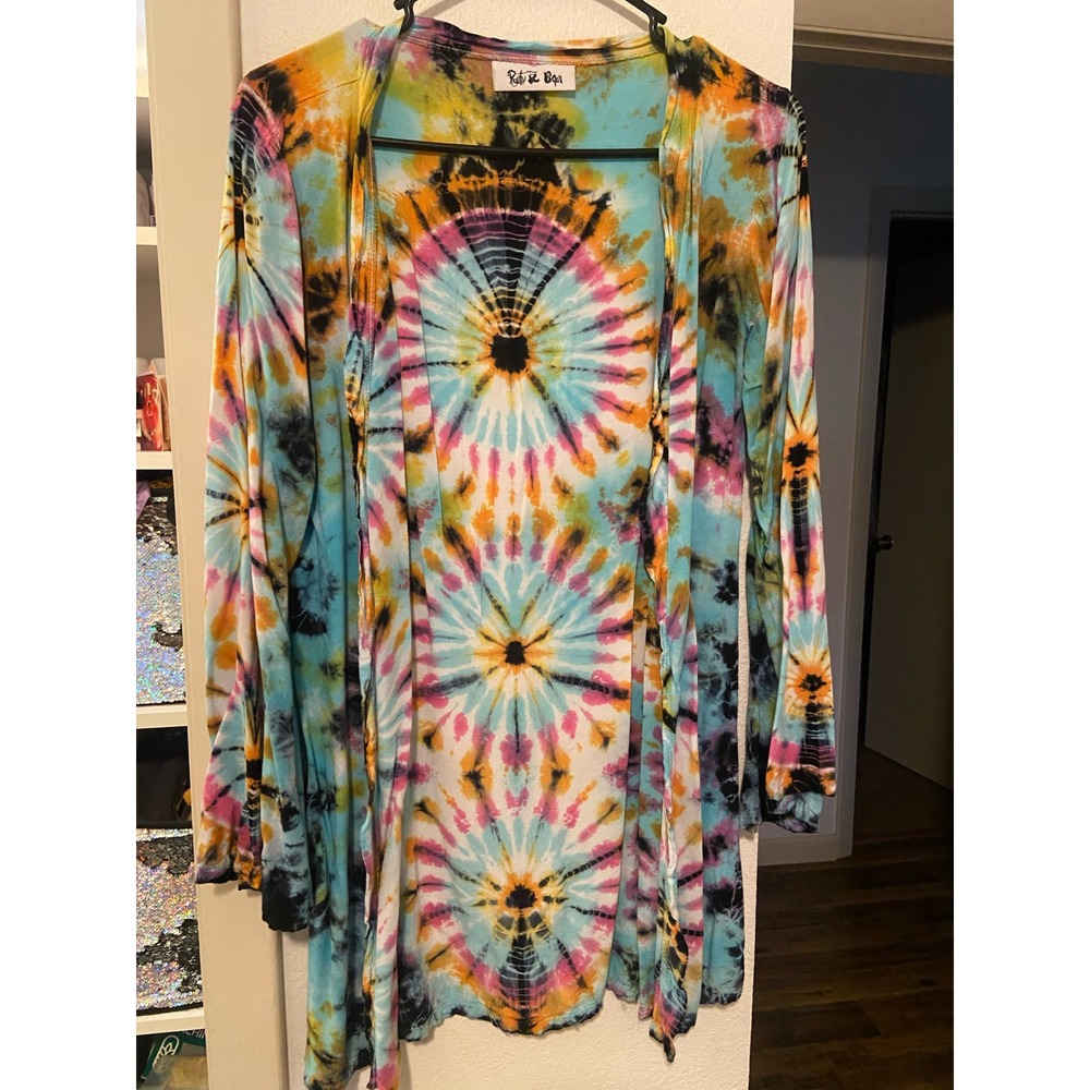 Rat & Boa Tie Dye Open Front Kimono